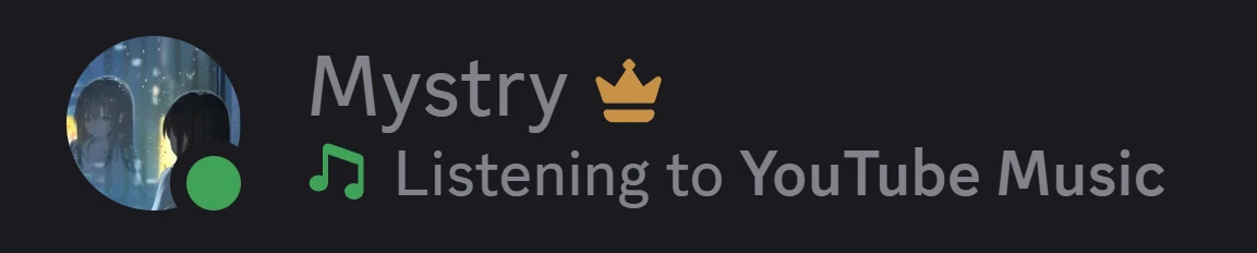 Discord profile of a user listening to YouTube Music